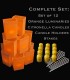 Set of 12 Orange Luminaries, Citronella Candles, Stakes