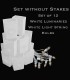 Set of 12 White Luminaries, White Light String with Bulbs, NO Stakes