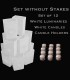 Set of 12 White Luminaries, White Candles & Holders, NO Stakes