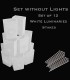 Set of 12 White Luminaries, No Light Source, Stakes