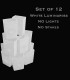 Set of 12 White Luminaries, No Light Source, No Stakes