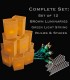 Set of 12 Brown Luminaries, Green Light String with Bulbs, Stakes