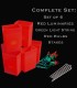 Set of 6 Red Luminaries, Green Light String, Red Bulbs & Stakes