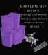 Set of 6 Purple Luminaries, White Light String, Purple Bulbs, Stakes