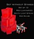 Set of 12 Red Luminaries, White Light String, Red/Green Bulbs, No Stakes