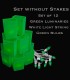 Set of 12 Green Luminaries, White Light String, Green Bulbs, No Stakes