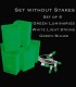 Set of 6 Green Luminaries, White Light String, Green Bulbs, No Stakes
