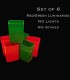 Set of 6 Red/Green Luminaries, no light source, no stakes