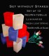 Set of 12 Patriotic Luminaries, green light string with R/W/B bulbs, no stakes