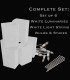Set of 6 White Luminaries, white light string with clear bulbs, stakes