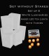 Set of 6 White Luminaries, amber LED tea lights with timers, no stakes