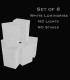 Set of 6 White Luminaries, no light source, no stakes
