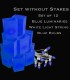 Set of 12 Blue Luminaries, white light string with blue bulbs, no stakes