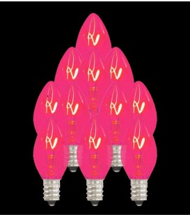 Set of 13 Replacement Pink C7 Light Bulbs