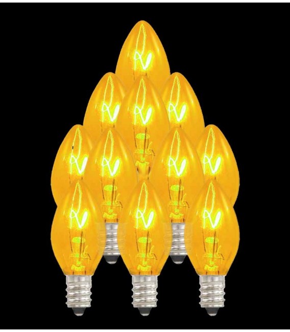 Set of 13 Replacement Yellow C7 Light Bulbs