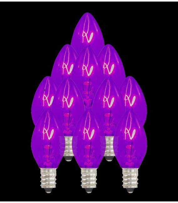 Set of 13 Replacement Purple C7 Light Bulbs