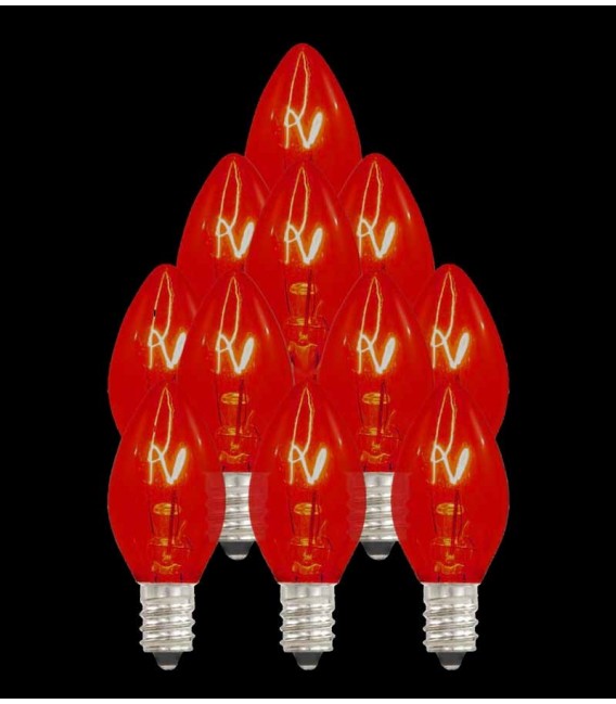 Set of 13 Replacement Red C7 Light Bulbs