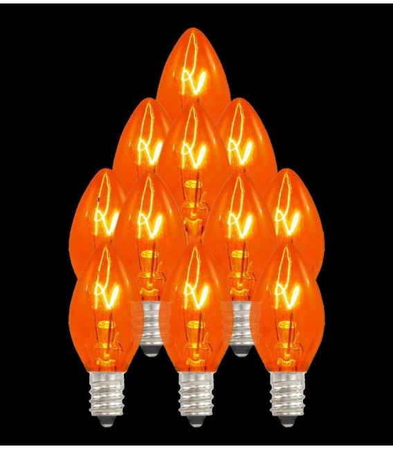 Set of 13 Replacement Orange C7 Light Bulbs