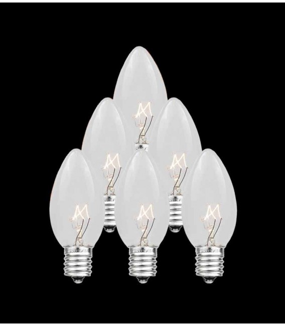 Set of 7 Replacement Clear C7 Light Bulbs