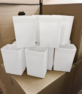 Set of 12 White Factory Flawed Luminaries