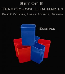 Example Set of 6 Team/School Luminaries, Light String, Bulbs & Stakes