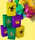 Set of 6 Mardi Gras Decorated Luminaries