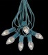 6 Socket Green Electric Light String, Clear Bulbs