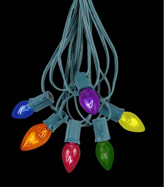 6 Socket Green Electric Light Strings, Multi Bulbs