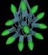 12 Socket Green Electric Light Strings, Green LED Bulbs
