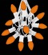 12 Socket White Electric Light Strings, Orange LED Bulbs