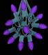 12 Socket Green Electric Light Strings, Purple LED Bulbs