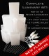 Set of 12 White Luminaries, White Light String, White FLAME LED Bulbs & Stakes