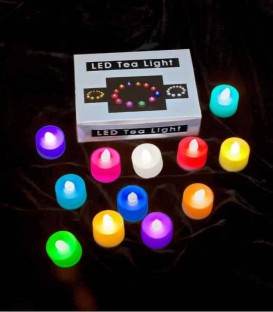 Set of 12 Color-Changing LED Tealights