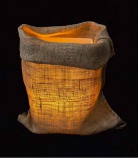 Loose Burlap Bag at Night