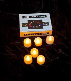 Set of 6 Amber LED Tea Lights