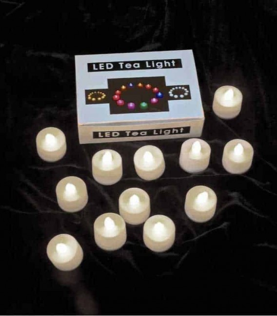 Set of 12 Warm White LED Tealights