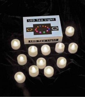 Set of 12 Timer Warm White LED Tea Lights