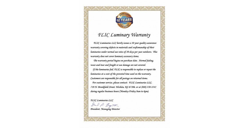 FLIC Upgrades to 10-year Warrantee!
