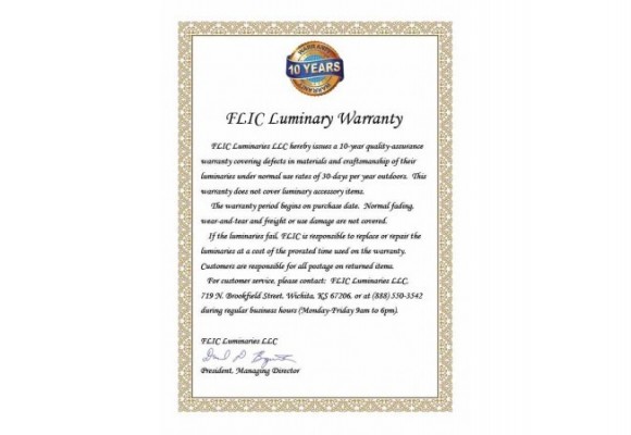 FLIC Upgrades to 10-year Warrantee!